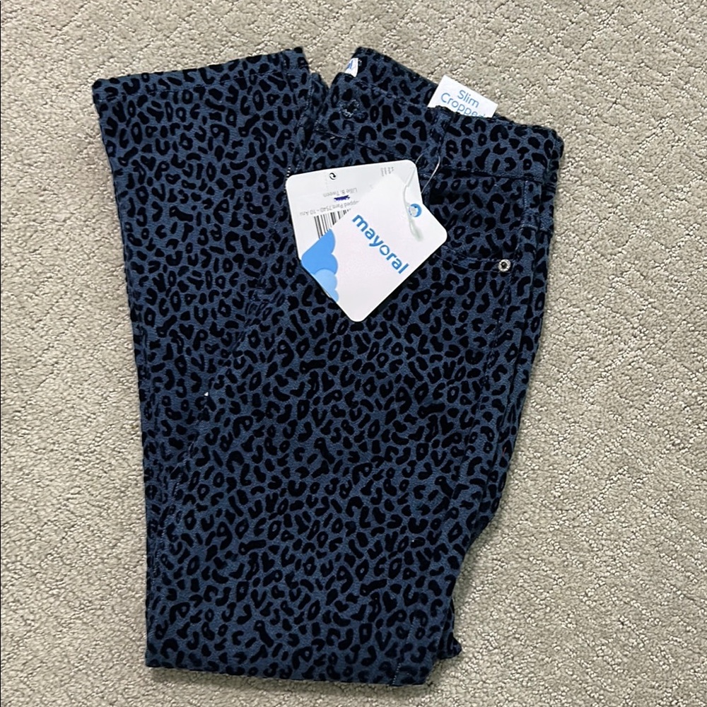 Mayoral Navy Animal Print Trousers